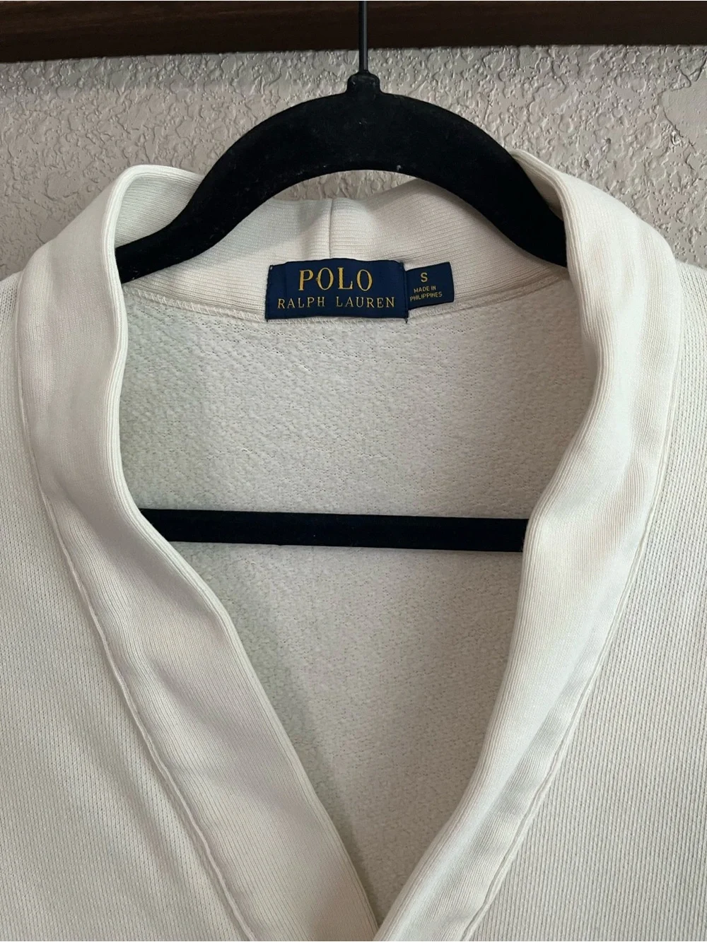 Polo Ralph Lauren Fleece Varsity Letterman Shawl Cardigan Sweater Size Small